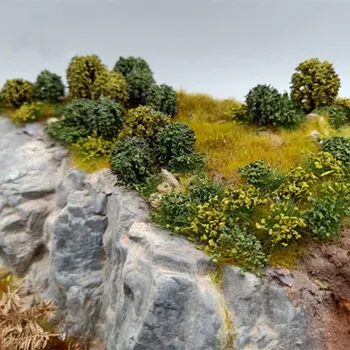 WikingMilitary modeliavimo scenarijus krūmų augalija traukinių geležinkelio statyba smėlis kraštovaizdžio medžio modelį 