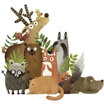 1PCS Miškų aplinkosaugos ¾enklelis Fone Miško Gyvūnų Šalies Džiunglės Safari Gimtadienio Dekoras Vaikų Kambarį Miško Gimtadienio Baby Shower