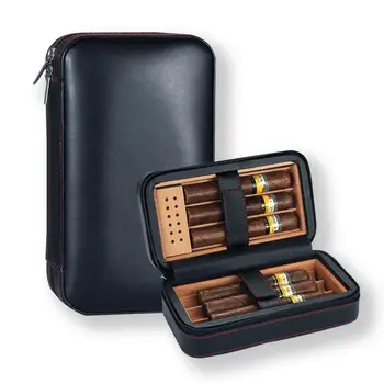 Kelionės Cigarų Humidoras Box Odos Cigarų Atveju Nešiojamų Kedro Medienos Humidoras Surengti 6 Cigarus Su Drėkintuvas