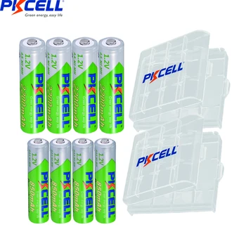 PKCELL 4PC AA 2200MAH Rechargebale Baterija + 4PC AAA 850MAH 1.2 V NI-MH AAA/AA įkraunamos baterijos baterijų dėžutė/laikiklį, kaip dovaną