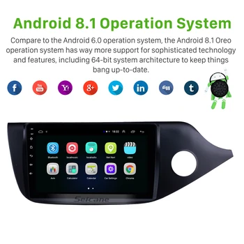 Seicane 9 colių Android 8.1 HD Touch screen Radijo, GPS Navigacijos 2012 2013 Kia Ceed RHD Bluetooth, 3G, WIFI