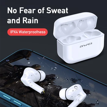 Awei TA1 2021 TWS ANC Aktyvus Triukšmo Panaikinimo Ausinių laisvų Rankų įranga HiFi Bass Stereo Muzikos Su Mic iPhone 12 Xiaomi 