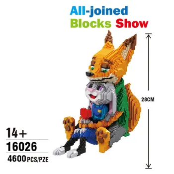 Balody Gyvūnų Diamond Blokai Mielas Fox Nick Triušis Judy Hopps Modelis Aukciono Duomenys Vaikams, Žaislai, Dovanos Suderinama Lašas