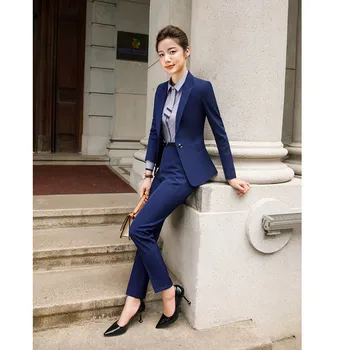 2020 Mados Office Lady 2 Vienetų Komplektas Švarkas +Elegantiškas Sijonas Arba Pieštuku Kelnes Verslo Kostiumas Formalaus Drabužių Spalvas Pasirinkti