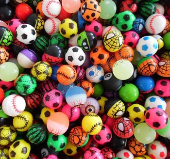 100vnt/daug Juokingas žaislas kamuolius, sumaišyti Bouncy Kamuolys plūduriuoja Kieto šoktelėti vaikas elastinės gumos kamuolys pinball žaislai arcade premija kamuolys