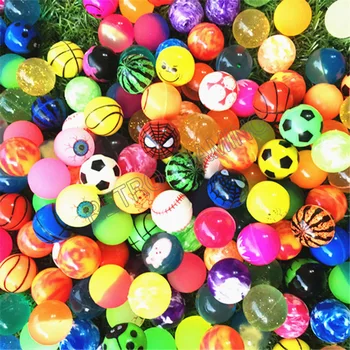 100vnt/daug Juokingas žaislas kamuolius, sumaišyti Bouncy Kamuolys plūduriuoja Kieto šoktelėti vaikas elastinės gumos kamuolys pinball žaislai arcade premija kamuolys