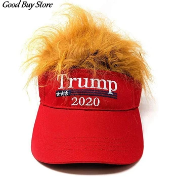 2020 m., Trump Beisbolo kepuraitę Laišką Siuvinėjimo Vyrai Moterys Netikrą Plaukų Skydeliai Kepurės Reguliuojamas Gorros Snapback Skrybėlę UV Apsauga Golfo Bžūp