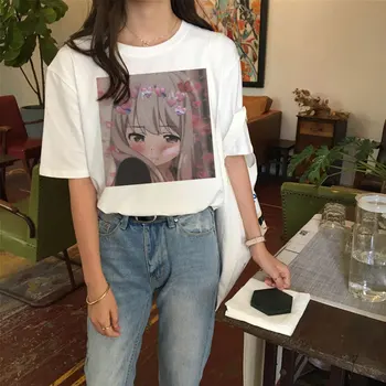 Naujas Viršūnes Anime ir Animacinių filmų Anime Nulis DU Kawaii Spausdinti Atsitiktinis Vasaros T-shirt Prarasti Harajuku Japonija Stiliaus trumpomis Rankovėmis Chic Moterų Tees