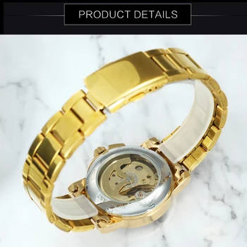 NUGALĖTOJAS Oficialiai Aukso Moterų Žiūrėti Prabangus Elegantiškas Automatinis Mechaninis Laikrodis Nerūdijančio Plieno Dirželis Kristalų Laikrodis Merginos 2020 m.