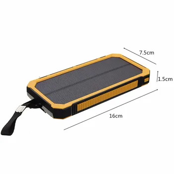 LEORY 300000mAh Vandeniui Nešiojamas Saulės baterijomis Baterija Bankas Įkroviklis USB Dual Juoda oranžinė geltona žalia