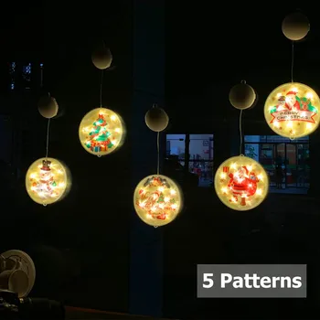 Pasakų Žibintai 3D Lange Kabo Lempa Dekoratyvinis LED Apšvietimas Santa Claus Kambarys Girliandą 3D Kalėdų Dekoracijos namams