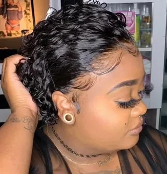 Mados Perukas Moterų Trumpais Plaukais Juodas Mažas Roll Perukas Plaukai Priauginimui Natūralių Plaukų Kirpčiukai Sintetinių Plaukų Gabalus Moterų Cosplay