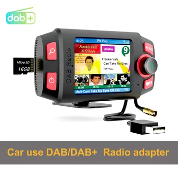 2,4 Colių Spalvinga Ekrano Automobilio DAB+/DAB Radijo Adapteris, FM Siųstuvas, 