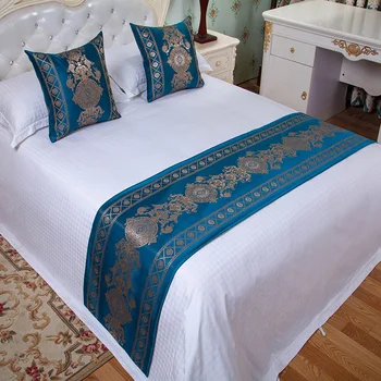 Klasikinė Aukštos Kokybės Namų Dekoro Mėlyna Stalo Runner Europos prabangių lovų, kilimų salonas vėliavėlę pabaigos lova kilimėlis rankšluostį