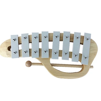 Rankomis Trankyti Kselofonu Glockenspiel su Mallets 8 Tonų Aliuminio Lakštai Medinių Muzikos instrumentų Ikimokyklinio Švietimo Žaislas Ki