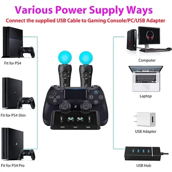 2020 Naujausias PS4 PS Move VR PSVR Kreiptuką Gamepad Įkroviklio Stovas Controller Charging Dock for PS VR Perkelti PS 4 Žaidimai, Priedai