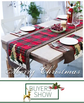 Šiaurės Kalėdų medvilnės twist grotelės, lentelės vėliavos kūrybinės naujų Kalėdinė dekoracija restoranas stalo staltiesė