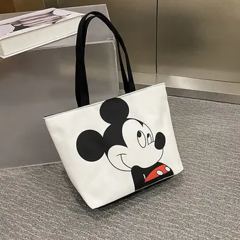 Disney mickey mouse canves petį krepšys animacinių filmų mergaitė berniukas rankinės