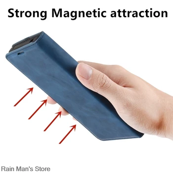 Magnetinio adsorbcijos Pu Odos Telefoną Atveju KOLEGA Realme C15 6.5-colių Retro Atveju Piniginės įmonės Telefono Apsauginis Dangtelis