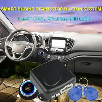 12V Car Smart Signalizacijos Sistema, Tiesioginis Variklio Užvedimo Mygtukas Sustabdyti Uždegimo Užraktas Imobilaizeris Su distanciniu Keyless Go įvedimo Sistema