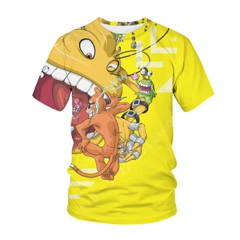Naujas Atvykimo T-shirt Mados Anime Streetwear Digimon Nuotykių 3D Spausdinimo Vyrams, Moterims, Hip-Hop Marškinėliai Skaitmeninis Monstras Harajuku Viršūnės