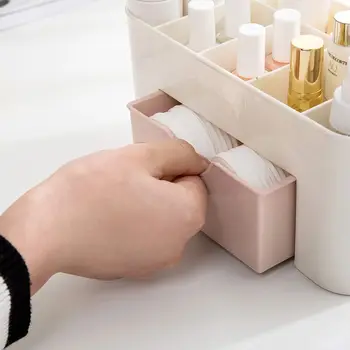 Kosmetika organizatorius plastiko kosmetikos dėžutė su mažų stalčių gavimo lange namų multi-purpose papuošalų dėžutės laikymo dėžutė