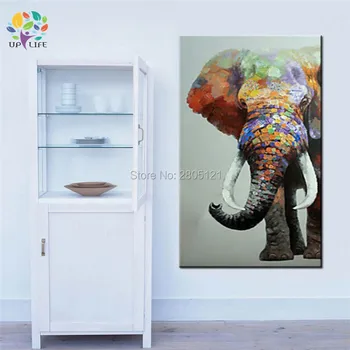 Rankomis dažyti didelis gyvūnų sienų tapybos didelis dramblys drobė nuotrauką aliejaus tapybai sėdi kambaryje namų puošybai meno
