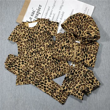 Pavasarį ir Vasarą 2020 naujų vaikinų ir merginų Leopard print t-shirt, suknelė, antblauzdžiai hoodie striukė