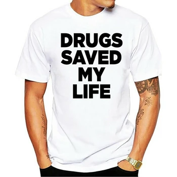 Narkotikų Išgelbėjo mano Gyvenimą Marškinėlius trumpomis rankovėmis Ironiška Slogen Piktžolių Rave Klubas festivalio Dienoraštį 420 Juokinga atsitiktinis Marškinėliai Tee