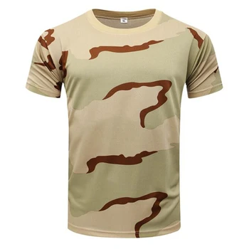Lauko Sporto Vyrų Marškinėliai Camo Multicam Quick Dry O Kaklo trumpomis Rankovėmis Viršūnes Marškinėliai Plius Dydis M-3XL T-Shirt Priedai