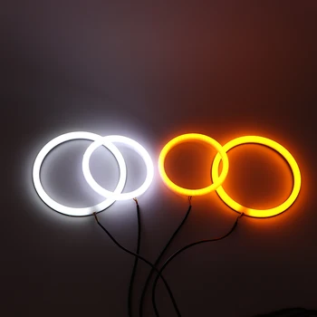Už Kia Sportage 2011 2012 2013 Balta ir Gintaro Dual spalvos Medvilnės LED Angel eyes kit halo žiedas DRL Posūkio signalo lemputė