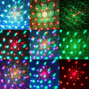 Garso Aktyvuotas Šalies Lazerio Šviesos Disco Ball Light 2 in 1 Lazerių Blykstės Projektorius Scenos Šviesos Kalėdų Helovinas Gimtadienis