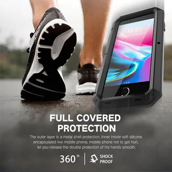 Sunkiųjų Metalų, Aliuminio, Telefono dėklas skirtas iPhone 12 11 Pro Max XR XS 6 6S 7 8 Plus X 5S SE 2020 Doom Šarvai atsparus smūgiams Padengti