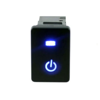 Mėlyna LED Galios Šviesos Mygtukas Jungiklis Lazerio LED šviesos savarankiškai užraktas savarankiškai nustatyti iš naujo mygtuką 