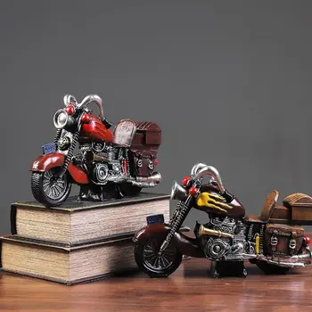 Kūrybos retro vintage motociklo dervos statula meno modelį, baldai kambarį, TV kabinetas, vyno kabinetas namų puošybos amatus