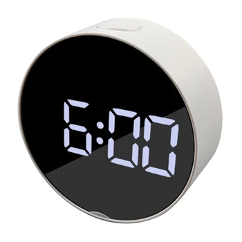 Pažangus Skaitmeninis Laikrodis LED Nakties Vaikai Miegamasis Mini Nešiojamieji Ovalios Skaitmeninis Displėjus, Žadintuvas Naktį Šviesos Makiažo Veidrodėliai