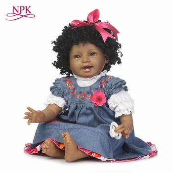 NPK boneca reborn baby doll, juoda modeliavimas kūdikių vinilo silikono touch geriausia dovana vaikams ir draugams Gimtadienio proga