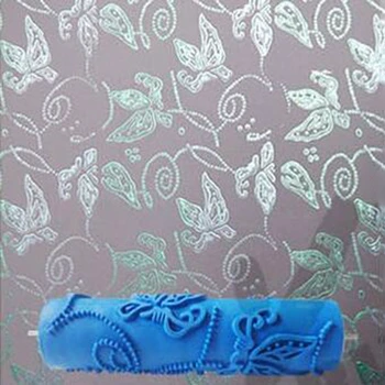 7inch 3D gumos sienos dekoratyvinis dažymas voleliu, sienų dažų volelis be rankenos rankena, drugelis voleliu, tapetai, įrankiai,116C