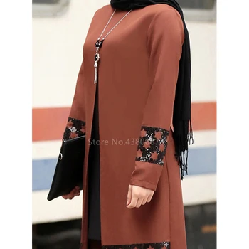 2vnt Musulmonų Eid Mados Tradicinių Musulmonų Ramadano Moterų Kelnes Nustatyti Dubajus Elegantiškas turkijos Abaja Suknelė Šalis China Ilgas Megztinis