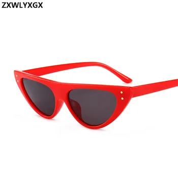 ZXWLYXGX mažas rėmo akiniai nuo saulės moterims prekės ženklo dizaineris 2019 naujas retro ryžių nagų katės akis, saulės akiniai boutique mėlyna jūra saulės akiniai