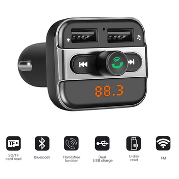 Bluetooth FM Siųstuvas Car MP3 Player Automobilinio Rinkinio 5V/2.4 2 USB Įkroviklį, Parama TF kortelė USB Flash Tvarkyklė, skirta 