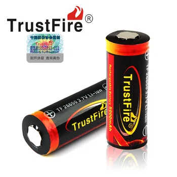 4pcs/daug Originali Originalus Trustfire 26650 Saugomų 5000mAh 3.7 V, Li-ion Įkraunama Baterija