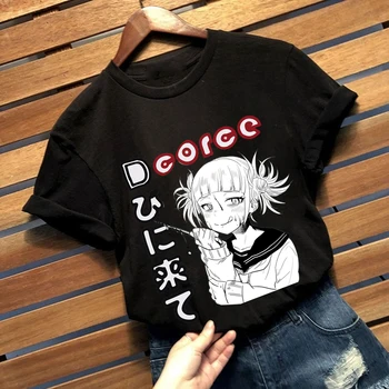 Mano Herojus akademinės bendruomenės Unisex marškinėliai Moterims Mielas Anime Cool Girl Himiko Toga Spausdinimo Prarasti trumparankoviai marškinėliai Moteris Studentų Viršų
