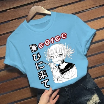 Mano Herojus akademinės bendruomenės Unisex marškinėliai Moterims Mielas Anime Cool Girl Himiko Toga Spausdinimo Prarasti trumparankoviai marškinėliai Moteris Studentų Viršų
