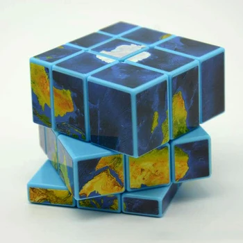 3x3x3 Veidrodis Blokų Žemėlapio Lipdukas Magijos Kubo Galvosūkį Greitis Kubo 57mm