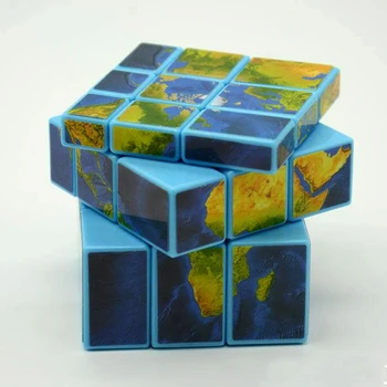 3x3x3 Veidrodis Blokų Žemėlapio Lipdukas Magijos Kubo Galvosūkį Greitis Kubo 57mm