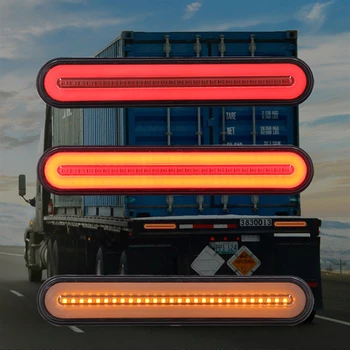 2x 100 LED Priekabos Sunkvežimių Stabdžių Žibintas atsparus Vandeniui Neon 3 1. Halo Žiedo Uodega, Stabdžiai stabdžių Žibintas Teka Posūkio Signalo Lemputė Lemputė