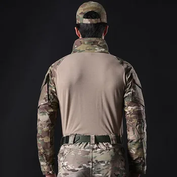 JLETOLI Armijos Kempingas, Žygiai Marškinėliai Vyrams Karių Kovoti su Tactical Marškiniai Karinių Pajėgų Kamufliažas Long Sleeve T Marškiniai Plius Dydis