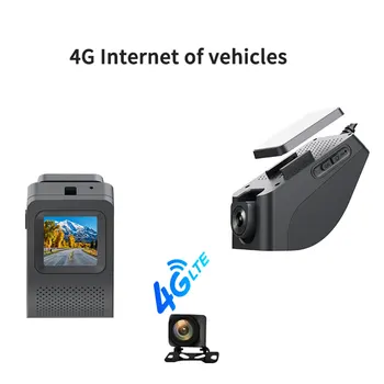 4G WiFi Vairavimo Recorder Car DVR GPS Dual Brūkšnys Kamera HD 1080P Brūkšnys Cam Vaizdo įrašymo 24 valandų Naktinio Matymo Nuotolinio Stebėti