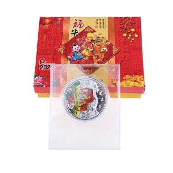 1 Set 2021 Naujųjų Metų Pasisekė Kinija Suvenyrų Kolekcines Monetos Kinų Zodiako Ženklas Jautis Proginių Monetų Kolekcija Dovana